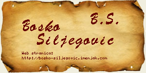 Boško Šiljegović vizit kartica